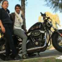 Jo and Mo on a Harley Davidson XL 1200X Forty Eight Black in Honolulu
